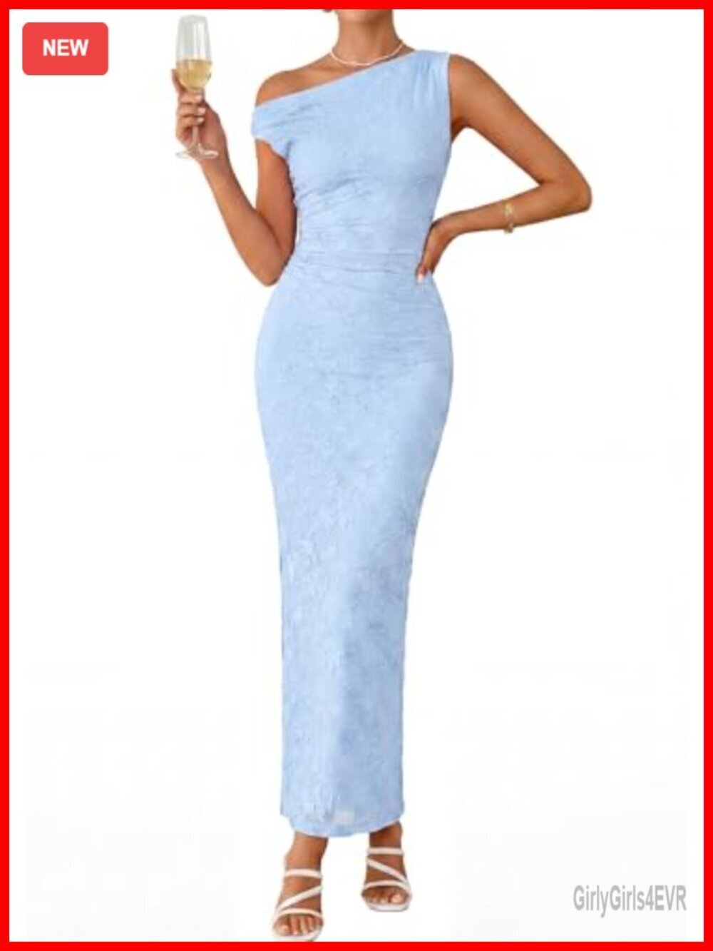 One Shoulder Floral Maxi Dress Bodycon Ruched Side Slit